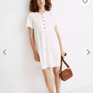 Madewell Button-front Short-sleeve tiered dress